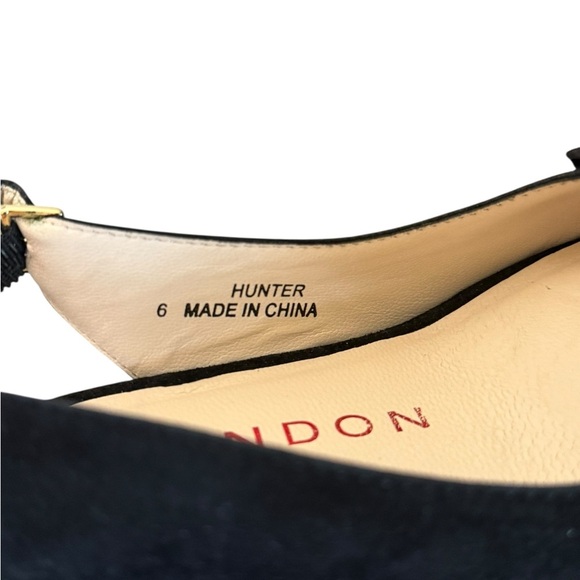 Sacha London Black Suede Leather Peep Toe Slingback Heels Bow Size 6 Evening - Picture 10 of 12